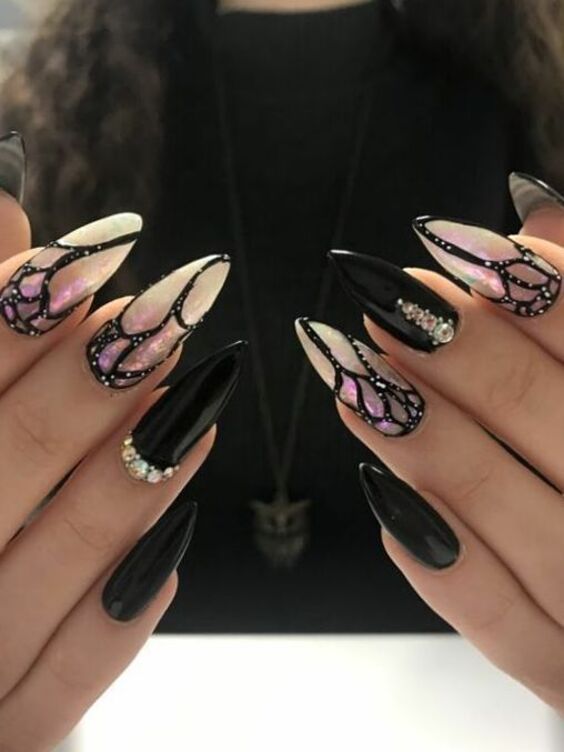 2024's Trending Dark Spring Nails: Chic Almond, Short & Coffin Designs